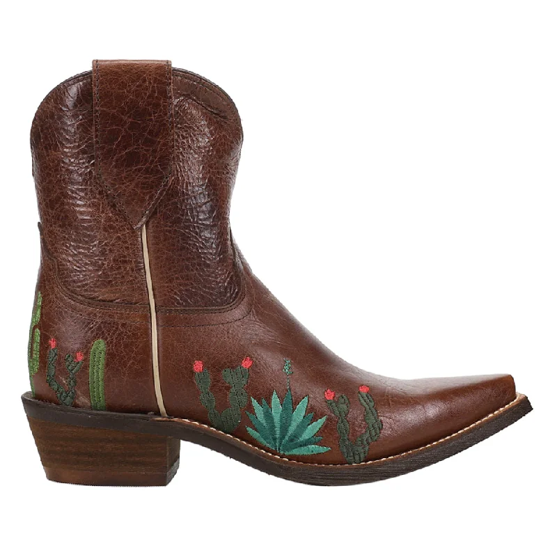 Agave Embroidery Snip Toe Cowboy Booties