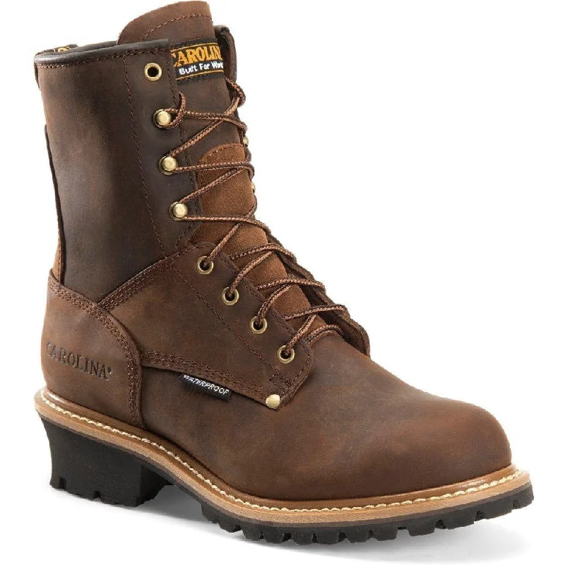 Carolina Men's Elm 8" Steel Toe WP Logger Work Boot - Brown - CA9821