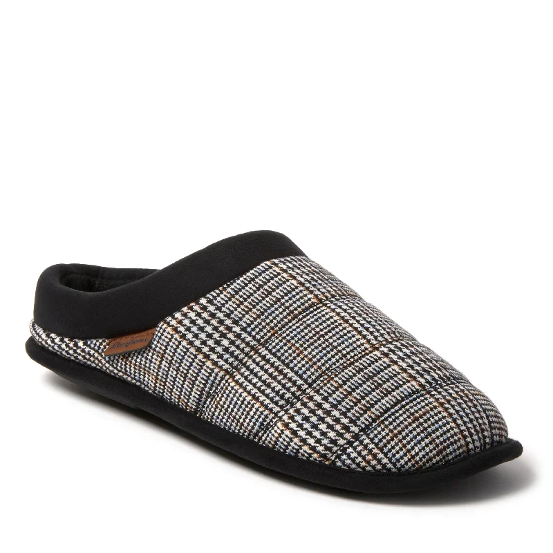 Dearfoams Men's Asher Quilted Plaid Clog House Slipper