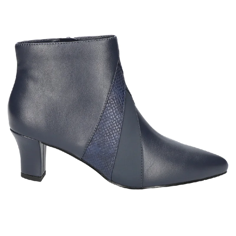 Falcon Croc Embossed Zippered Pointed Toe Booties