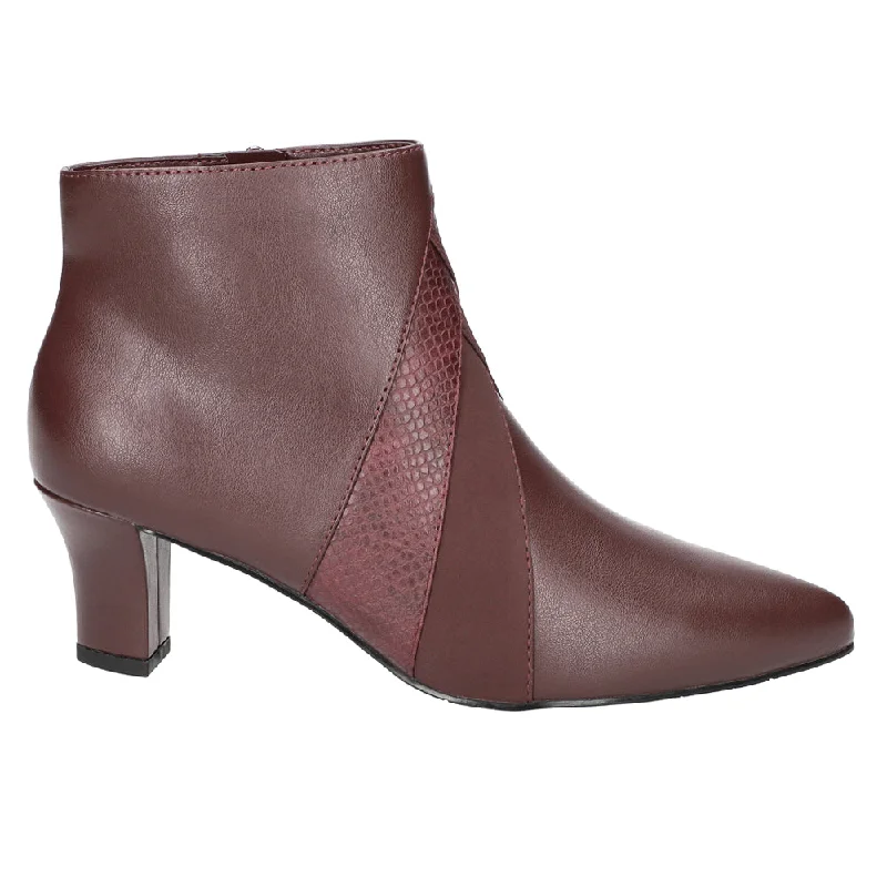 Falcon Croc Embossed Zippered Pointed Toe Booties