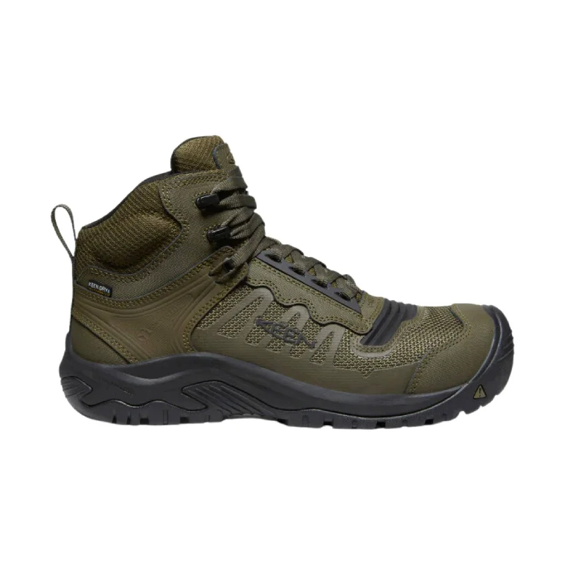 KEEN Utility Men's Reno Mid Waterproof Carbon Fiber Toe Work Boots - Dark Olive/Black