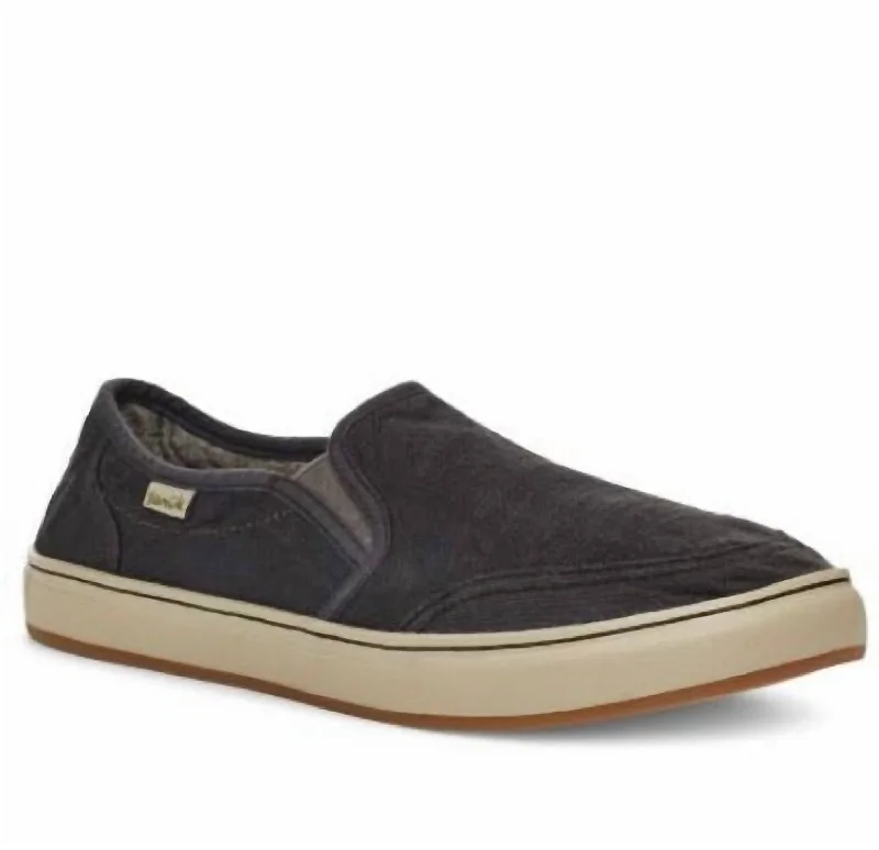 Men's Tideline Hemp Slip On In Washed Black