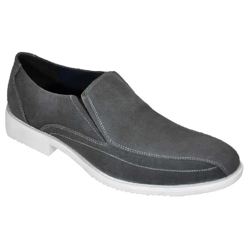 Casual Grey Premium Classic Leather Iconic Slip-On Shoes