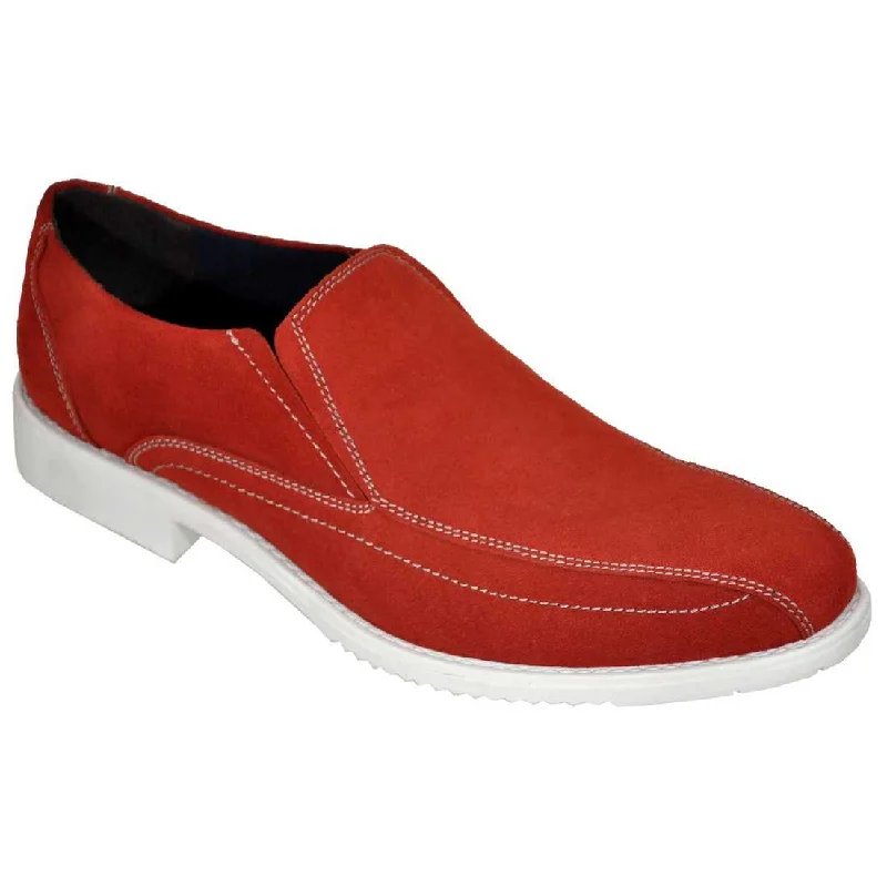 Men's Premium Italian Leather Slip-on Shoes with Stitched Toe Rubber Sole