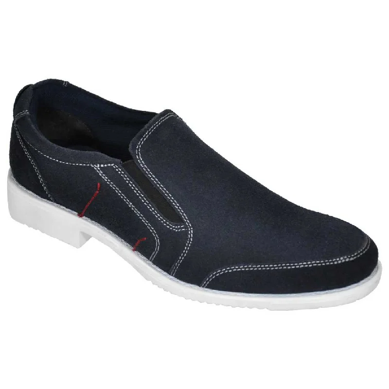 Vamp Stitched Leather Slip-on Walking Shoes with Superior Comfort