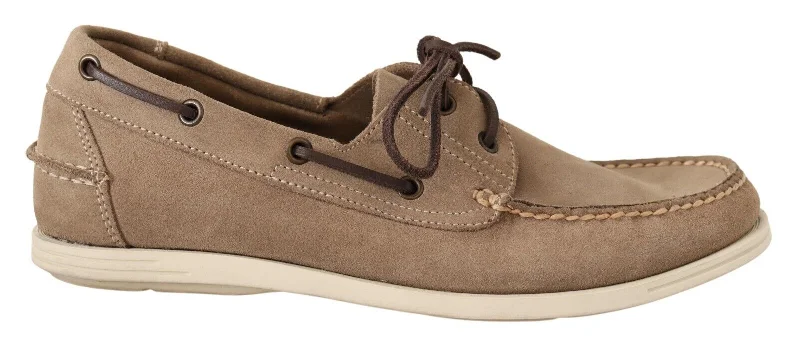 Pollini Suede Low Top Mocassin Loafers Casual Men Men's Shoes