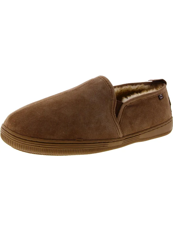 Romeo Mens Suede Fleece Lined Moccasin Slippers