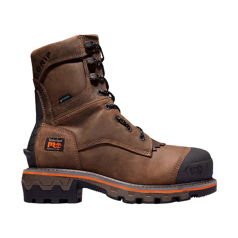 Timberland Pro Men's Boondock HD Logger Waterproof Composite Toe Work Boots - Turkish Coffee Brown