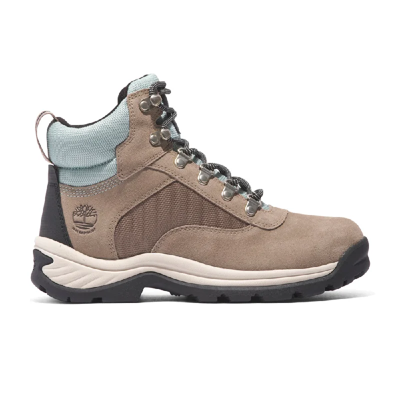 White Ledge Mid Waterproof Logo Round Toe Hiking Boots