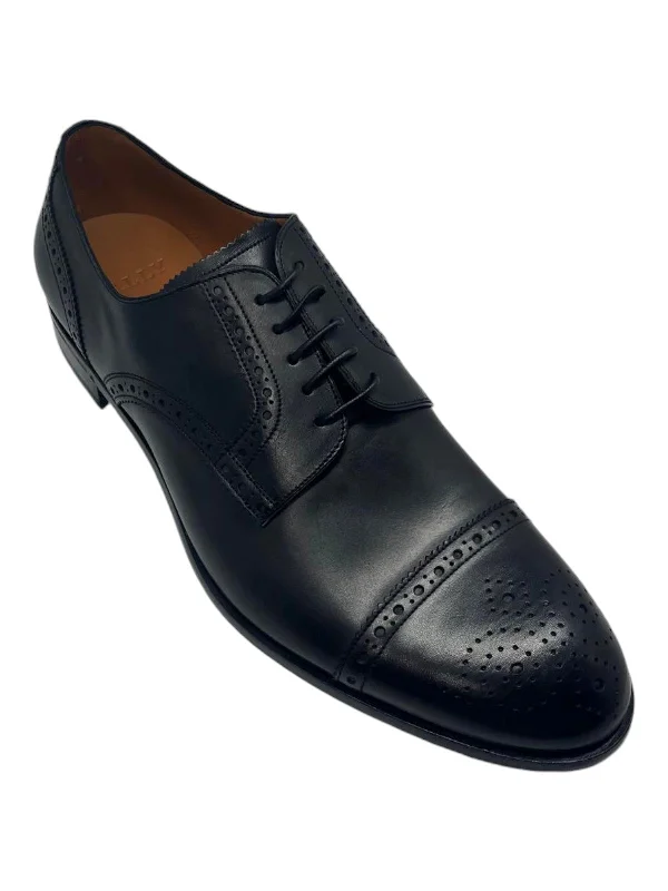 Bally Brooking 6236520 Men's Black Calf Plain Leather Oxford Shoes