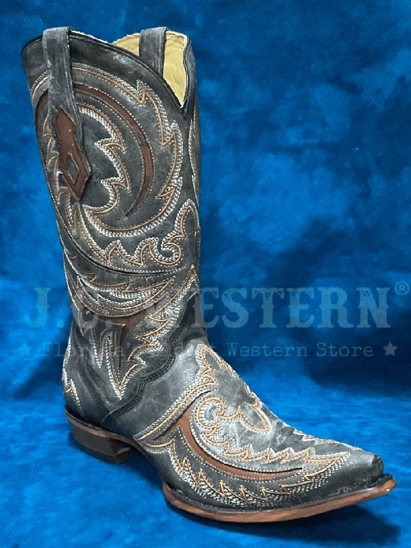 Corral C4076 Mens Inlay Embroidery Triad Western Boots Grey