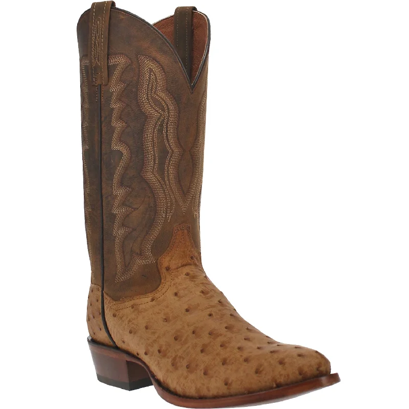 Dan Post Mens Gehrig Cowboy Boots Ostrich Foot Saddle