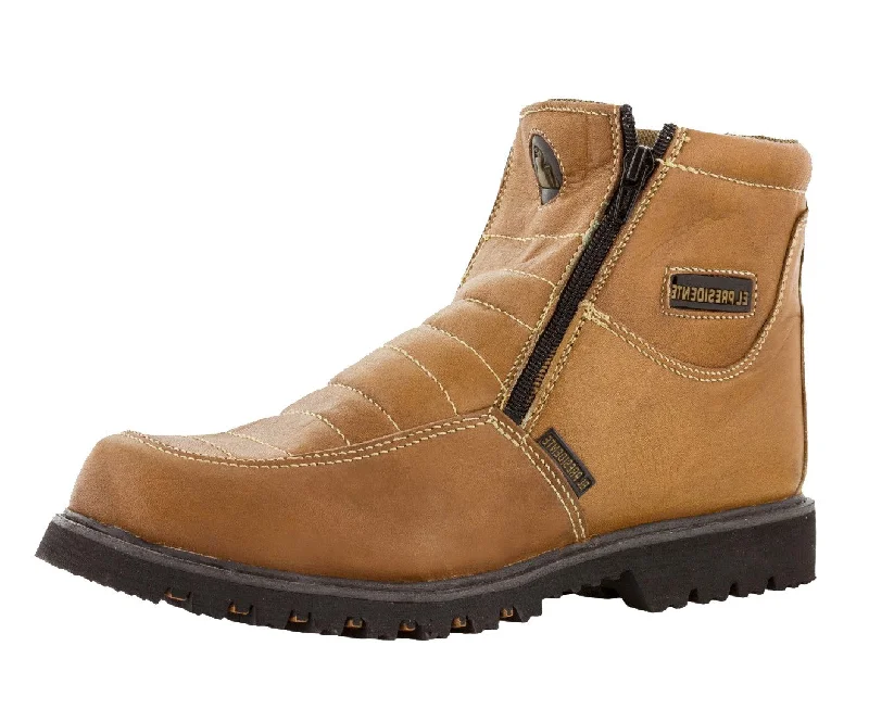 Mens 300TR Light Brown Work Boots Slip Resistant - Soft Toe