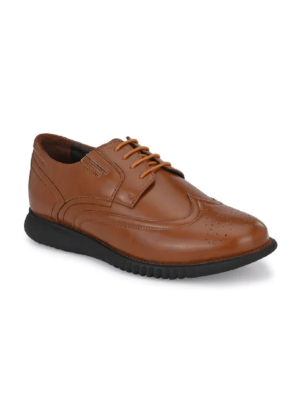 Hitz Men's Tan Synthetic Lace-up Casual Shoes