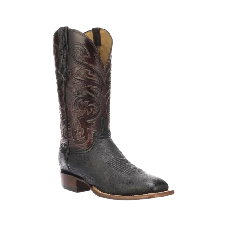 Lucchese Boots Men's  Lance Black Ostrich Boots