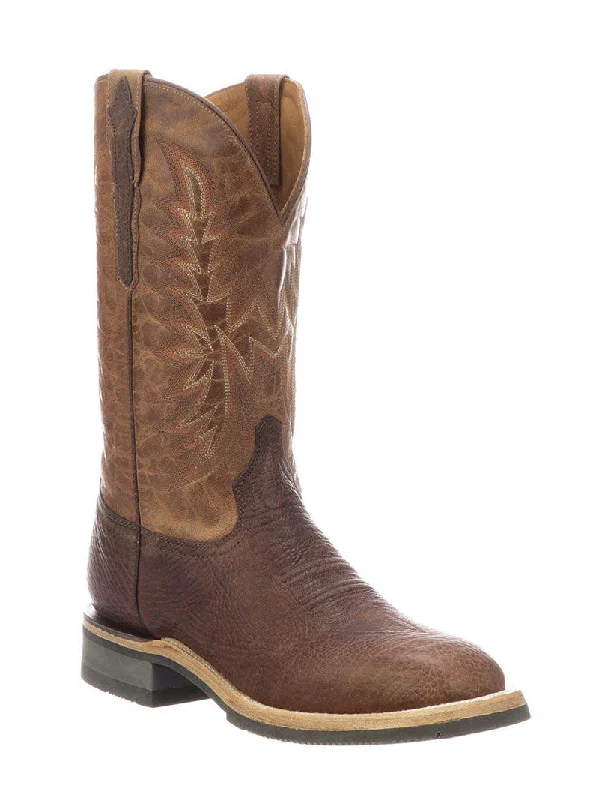 Lucchese M4090.WF Mens Rudy Cowhide Performance Cowboy Boots Chocolate Peanut