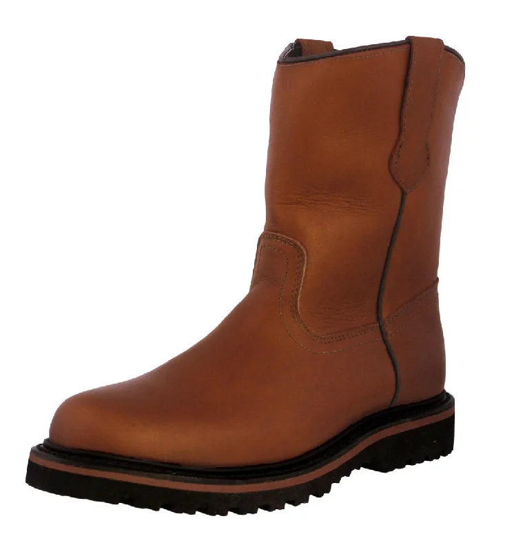 Mens 700TR Tan Leather Construction Work Boots - Soft Toe