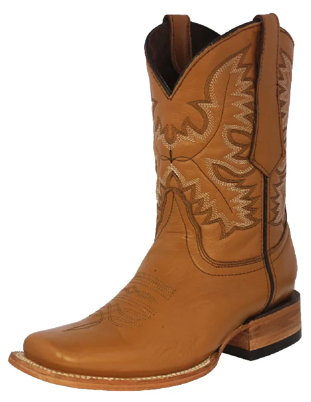 Mens Buttercup Western  Cowboy Boots Real Leather - Rodeo Toe