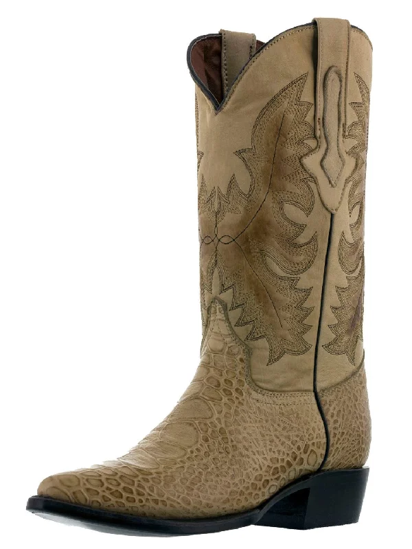 Mens Sand Sea Turtle Print Leather Cowboy Boos - J Toe