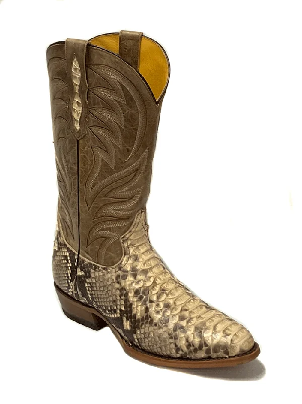 Roper 09-020-6200-8211 Mens Exotic R Toe Peyton Python Boots Tan